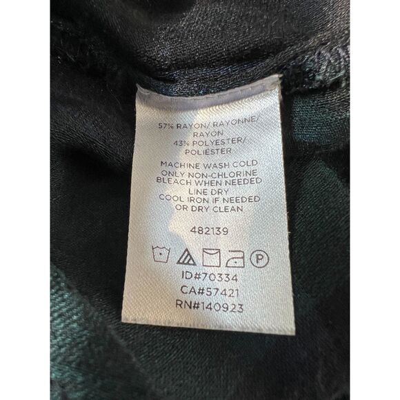 LOFT Petites Green Blue Tartan Plaid Button Up Shirt Ruffle Trim Women's XXSP - Picture 5 of 9